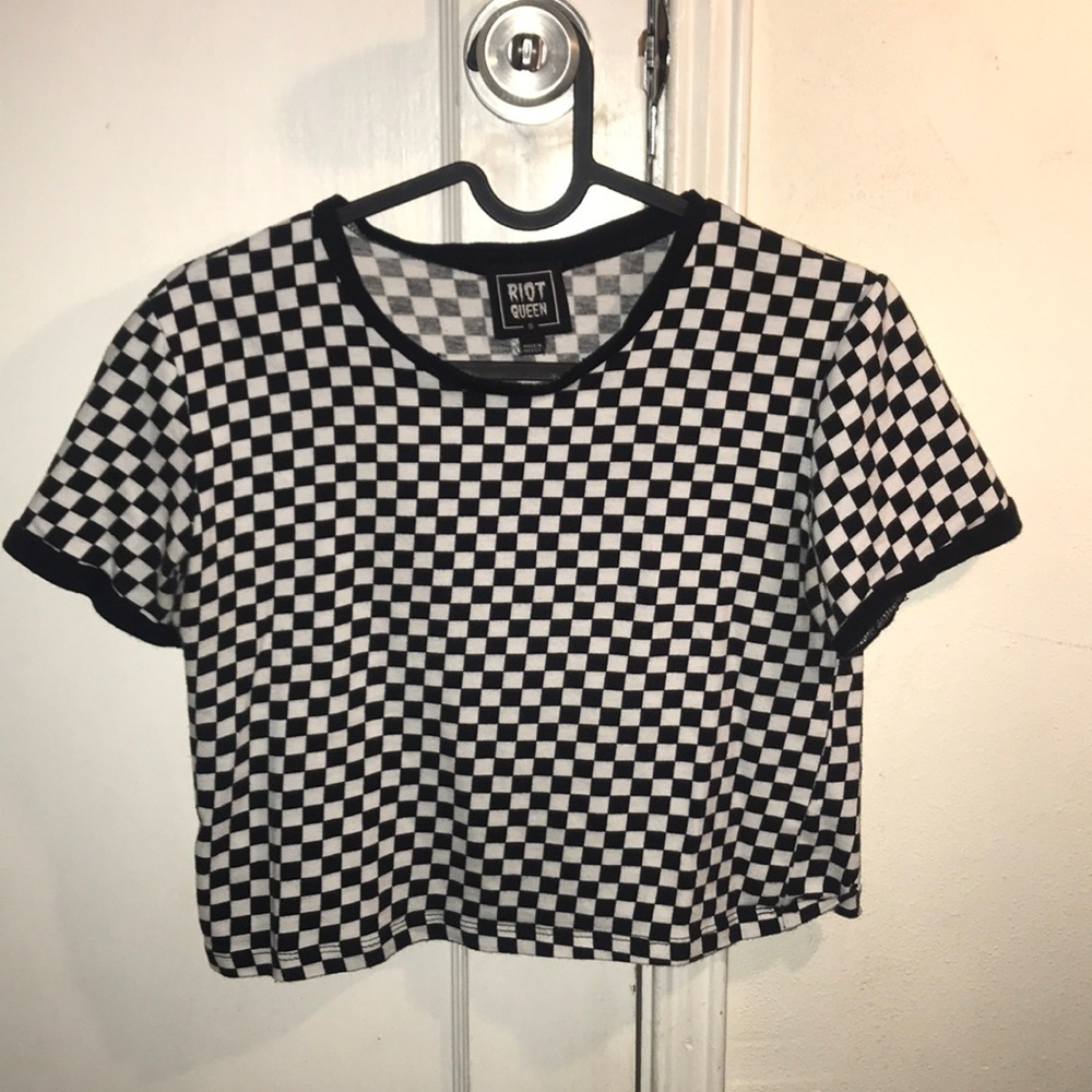 black and white checkered shirt